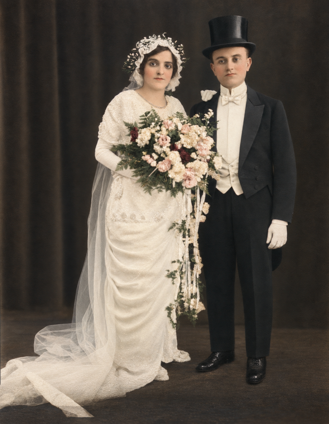 Wedding day after colour restoration