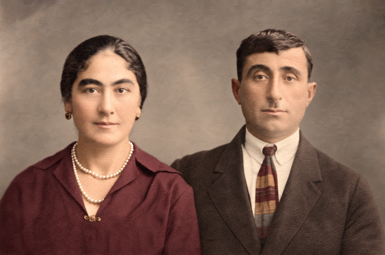 Studio portrait after colour restoration